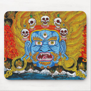Cool oriental tibetan thangka demon tattoo art mouse pad