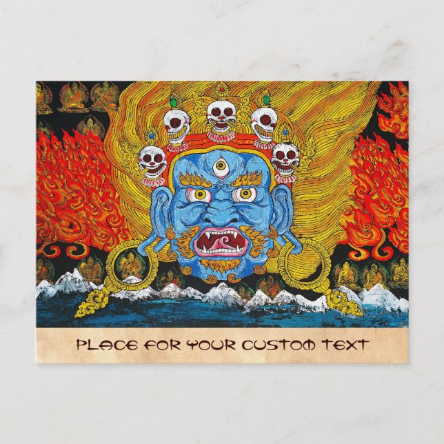 Cool oriental tibetan thangka demon tattoo art postcard (Front)