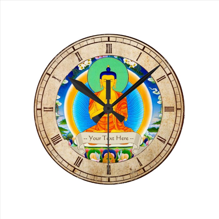 Cool oriental tibetan thangka god tattoo art wall clock