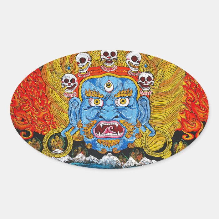 Cool oriental tibetan thangka god  tattoo art sticker