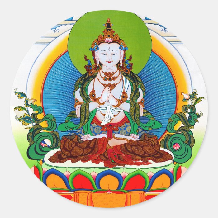 Cool oriental tibetan thangka god  tattoo art round stickers