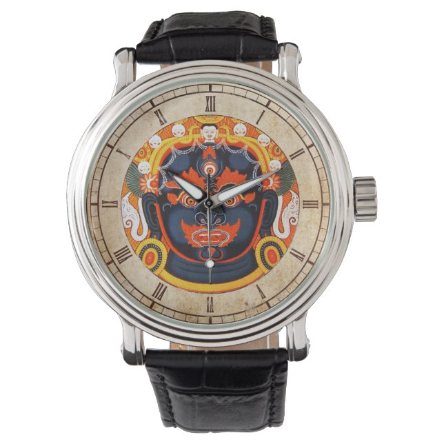 Cool oriental tibetan thangka god tattoo art watch (Front)
