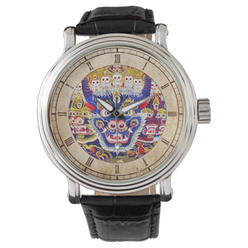 Cool oriental tibetan thangka god tattoo art watch