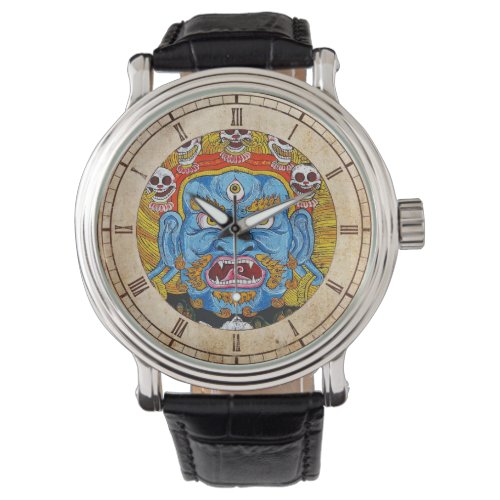 Cool oriental tibetan thangka god tattoo art watch