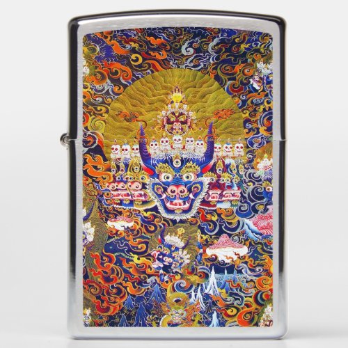 Cool oriental tibetan thangka god tattoo vibrant zippo lighter