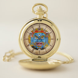Cool oriental tibetan thangka god tattoo vintage pocket watch