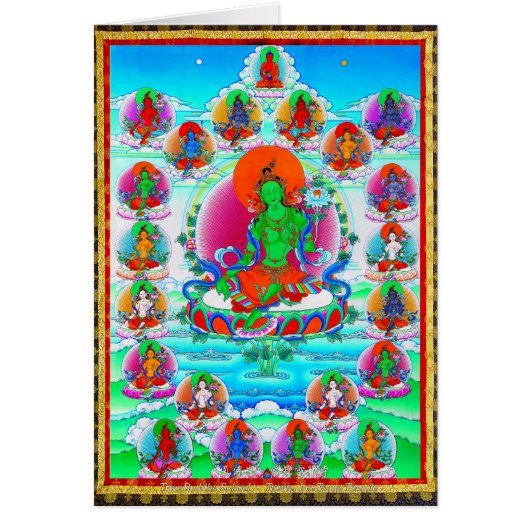 Cool oriental tibetan thangka Green Tara  tattoo (Front)
