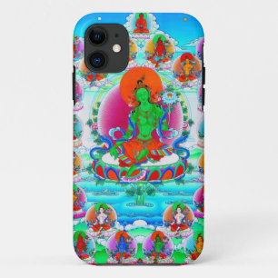 Cool oriental tibetan thangka Green Tara  tattoo iPhone 11 Case