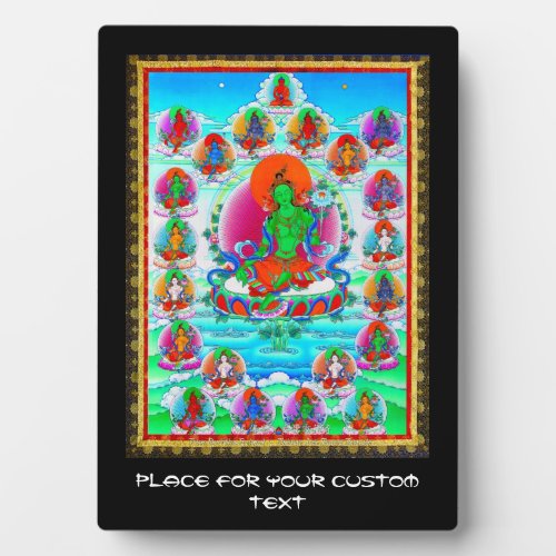 Cool oriental tibetan thangka Green Tara  tattoo Plaque