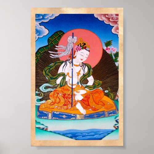 Cool oriental tibetan thangka mandarava tattoo art poster