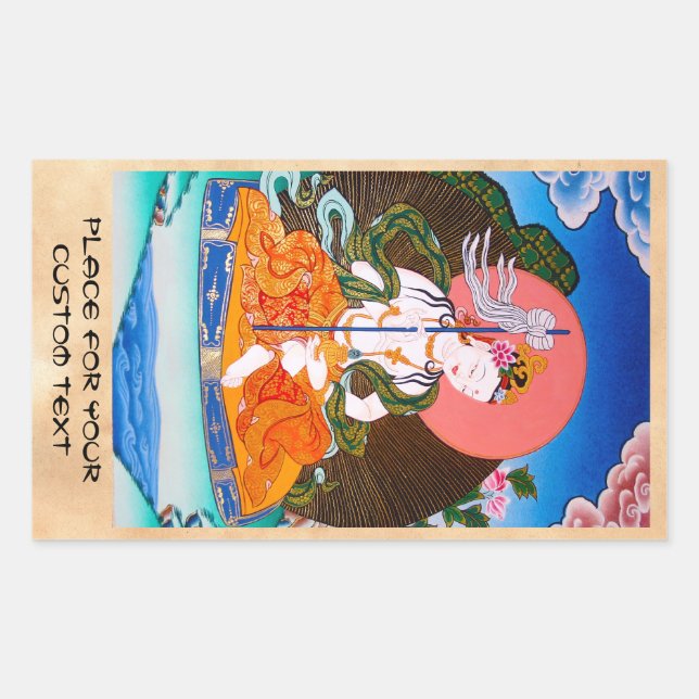 Cool oriental tibetan thangka mandarava tattoo art rectangular sticker (Front)