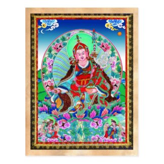 Cool oriental tibetan thangka Padmasambhava Postcard