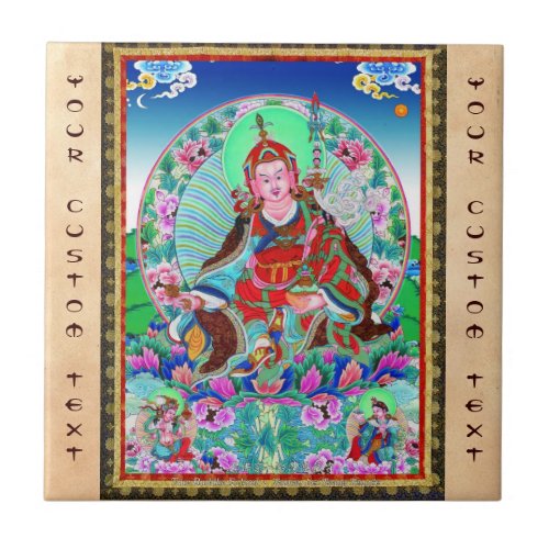 Cool oriental tibetan thangka Padmasambhava Tile