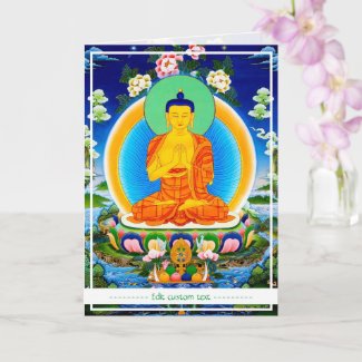 Cool oriental tibetan thangka Prabhutaratna Buddha Card
