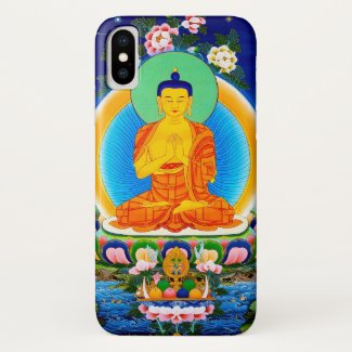 Cool oriental tibetan thangka Prabhutaratna Buddha iPhone X Case