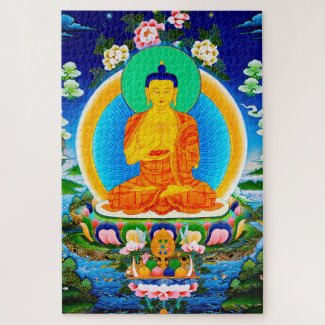 Cool oriental tibetan thangka Prabhutaratna Buddha Jigsaw Puzzle