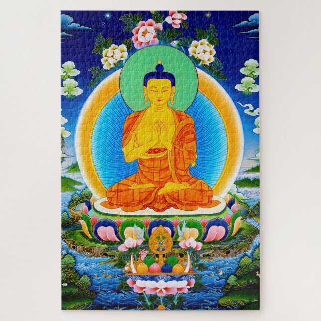 Cool oriental tibetan thangka Prabhutaratna Buddha Jigsaw Puzzle (Vertical)