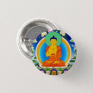 Cool oriental tibetan thangka Prabhutaratna Buddha Pinback Button