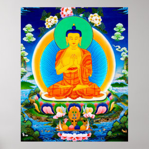 Cool oriental tibetan thangka Prabhutaratna Buddha Poster