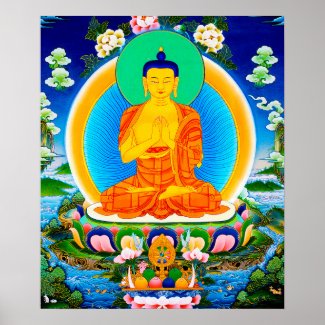 Cool oriental tibetan thangka Prabhutaratna Buddha Poster