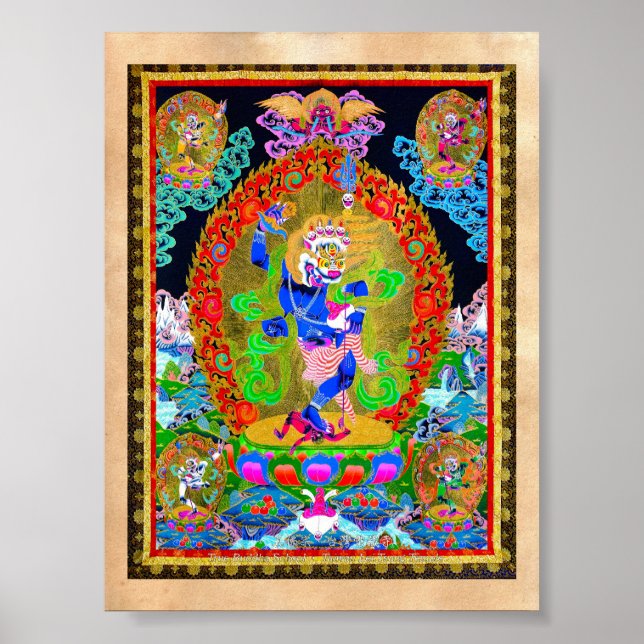 Cool oriental tibetan thangka Simhavaktra Dakini Poster (Front)