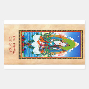 Cool oriental tibetan thangka tattoo Saraswati Rectangular Sticker