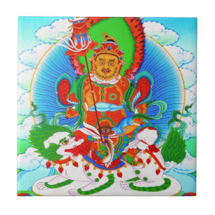 Cool oriental tibetan thangka tattoo Vaishravana Ceramic Tile