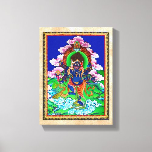 Cool oriental tibetan thangka Ucchusma tattoo Canvas Print