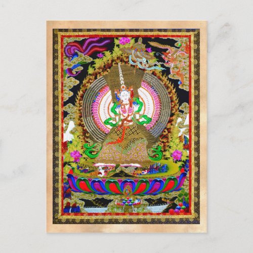 Cool oriental tibetan thangka Usnisa Sitatapatra Postcard