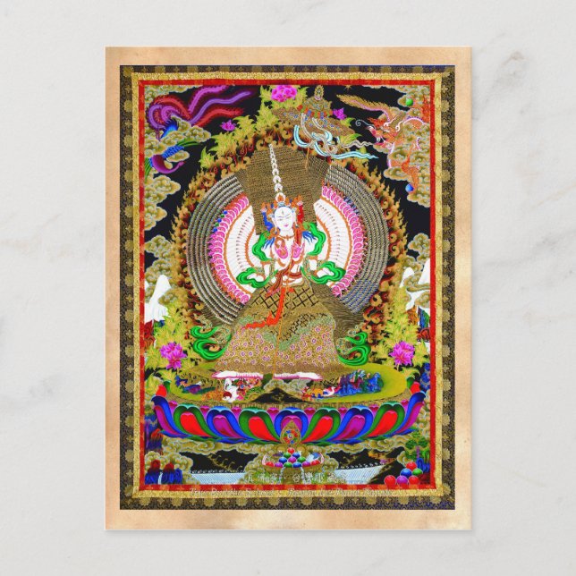Cool oriental tibetan thangka Usnisa Sitatapatra Postcard (Front)