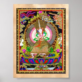 Cool oriental tibetan thangka Usnisa Sitatapatra Poster