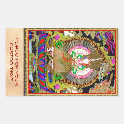 Cool oriental tibetan thangka Usnisa Sitatapatra Rectangular Sticker