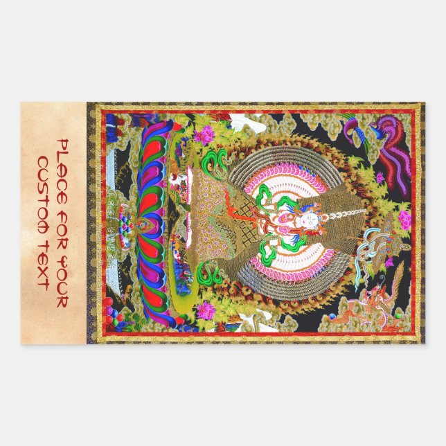 Cool oriental tibetan thangka Usnisa Sitatapatra Rectangular Sticker (Front)