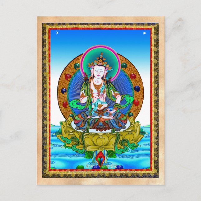 Cool oriental tibetan thangka Vajrasattva tattoo Postcard (Front)
