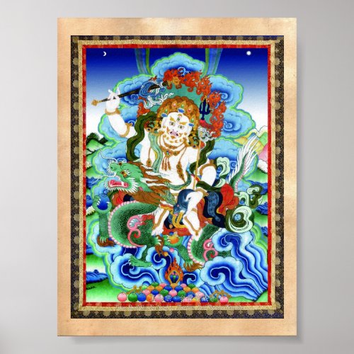 Cool oriental tibetan thangka White Jambhala Poster