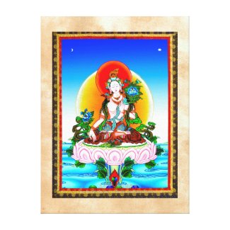 Cool oriental tibetan thangka White Tara tattoo Canvas Print