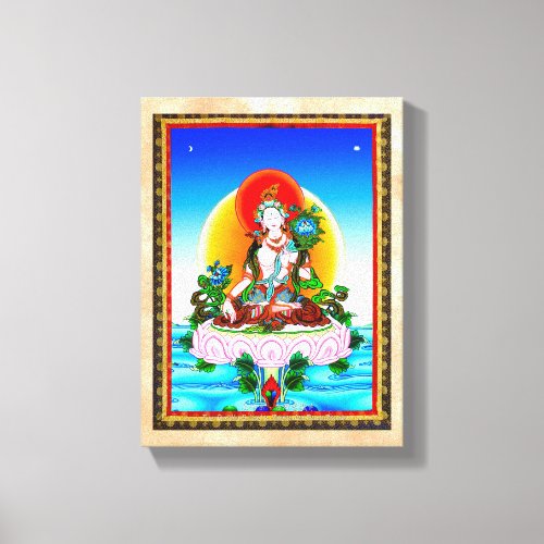 Cool oriental tibetan thangka White Tara tattoo Canvas Print
