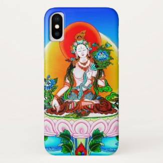 Cool oriental tibetan thangka White Tara tattoo iPhone X Case