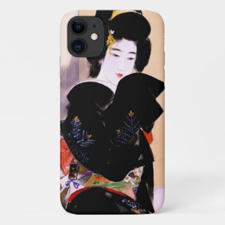 Cool oriental traditional japanese geisha lady art Case-Mate iPhone case
