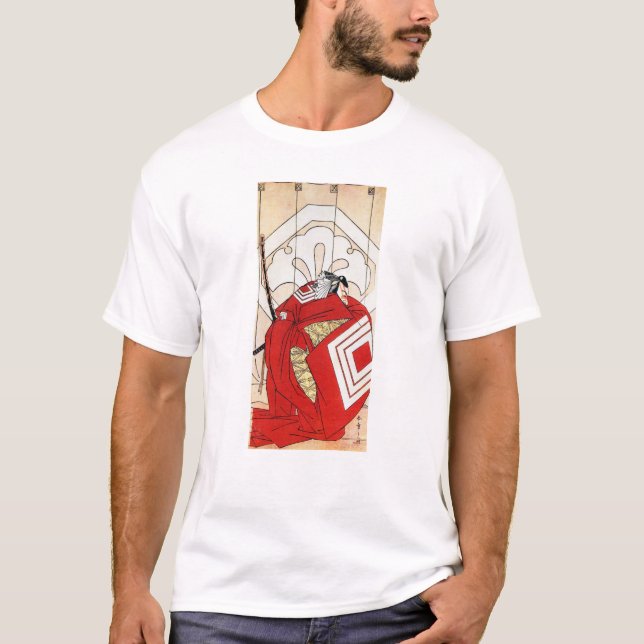 Cool Oriental Traditional Japanese Red Samurai T-Shirt (Front)