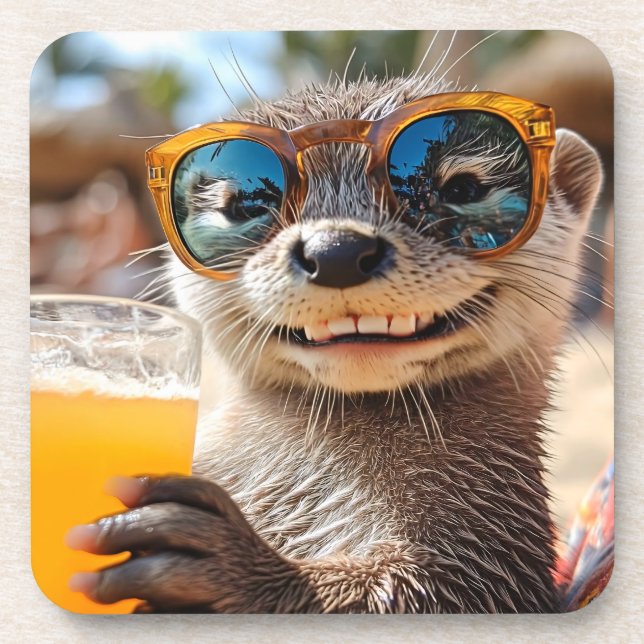 Cool Otter Beverage Coaster (Front)