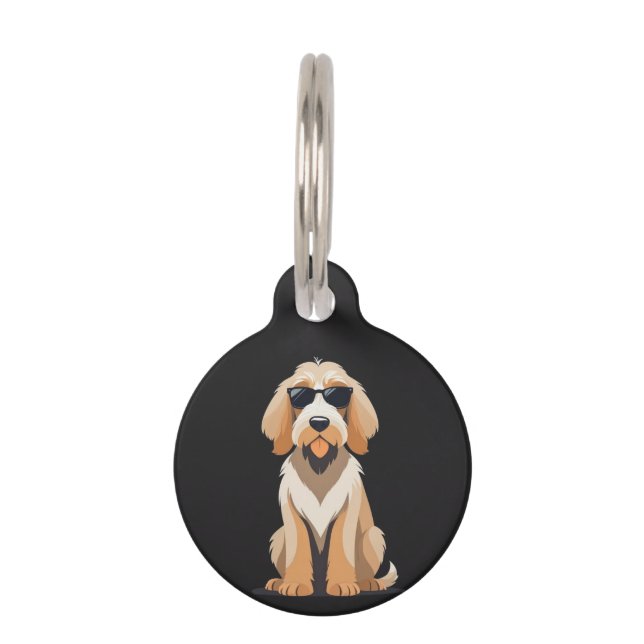 Cool Otterhound with Sunnies Pet ID Tag (Front)