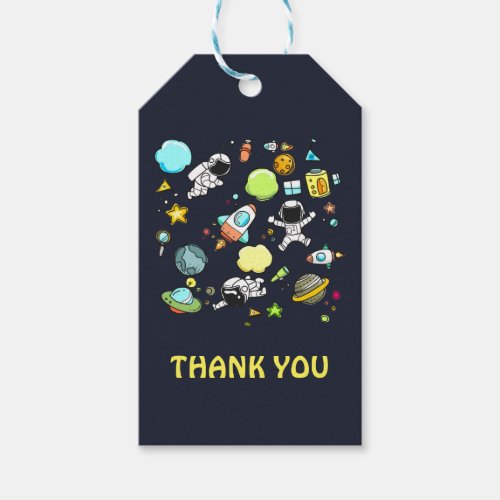 Cool Outer Space Astronauts  Rocket Ships Gift Tags