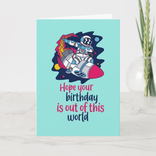Cool Outer Space Pun Funny Astronaut Birthday Card