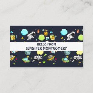 Cool Outer Space Theme - Astronauts & Rocket Ships Business Card