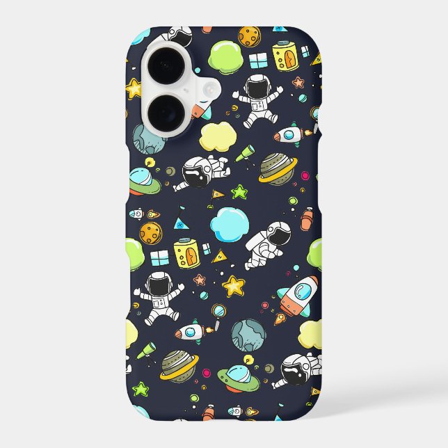 Cool Outer Space Theme - Astronauts & Rocket Ships Iphone Case (Back)