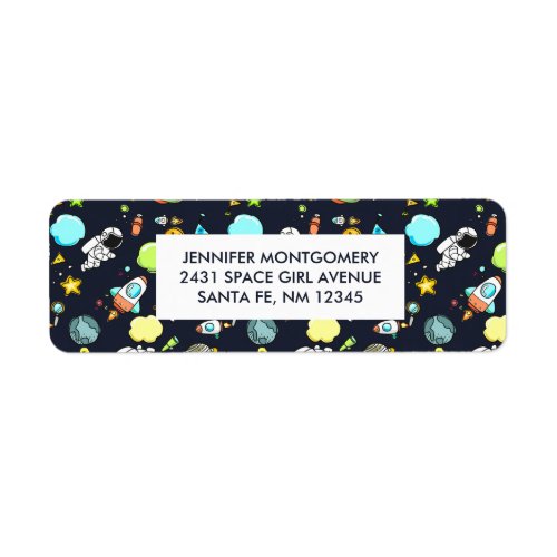 Cool Outer Space Theme _ Astronauts  Rocket Ships Label