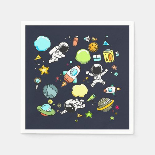 Cool Outer Space Theme _ Astronauts  Rocket Ships Napkins