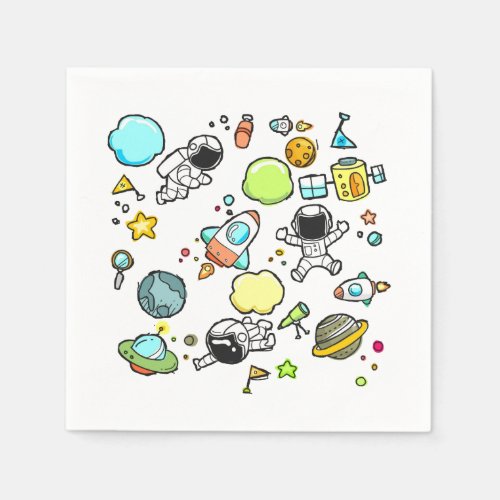 Cool Outer Space Theme _ Astronauts  Rocket Ships Napkins