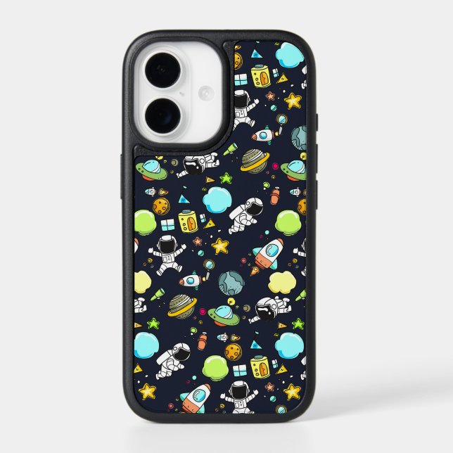 Cool Outer Space Theme - Astronauts & Rocket Ships Otterbox iPhone Case (Back)